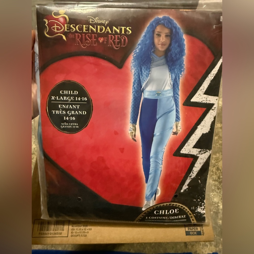 Disney XL (14-16) Child Descendants Blue Costume Party City NEW